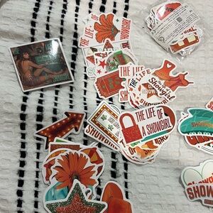 Taylor Swift Life of a Showgirl Orange Floral & Graphic Sticker Pack